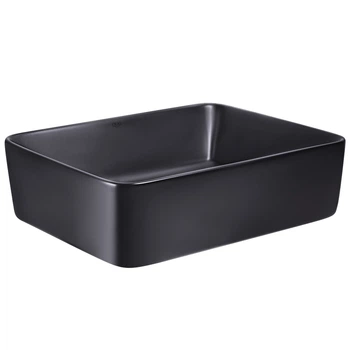 Умывальник накладной Q-TAP Tern 485x375x135мм прямоугольный черный QT176069MB