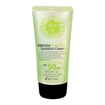 Солнцезащитный крем с зеленым чаем 3W Clinic Intensive Green Tea Sunblock Cream SPF50+ PA+++