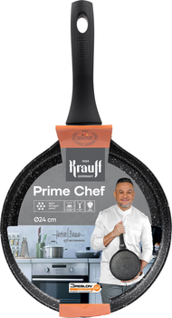 Сковорода Krauff Prime Chef для блинов алюминиевая с антипригарным мраморным покрытием 24 см (25-45-211)