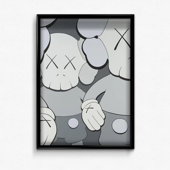 Постер в рамке KAWS grey А4