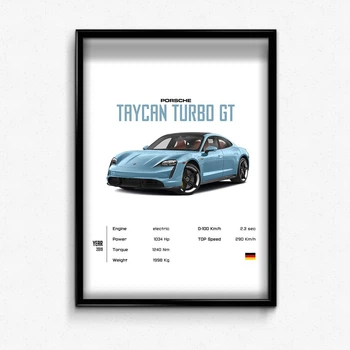 Постер в рамке Porshe Taycan Turbo GT А4