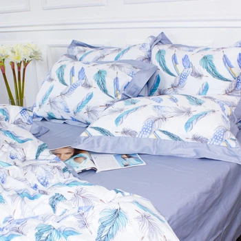Постельное белье MirSon Satin print Elit Azure Jay 175х210 (m442192)