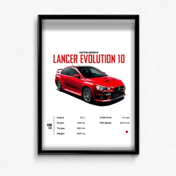 Постер в рамке mitsubishi lancer evolution А4