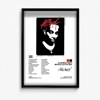 Постер в рамці з альбомом playboi carti whole lotta red А4
