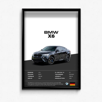 Постер в рамці line bmw x6 А4