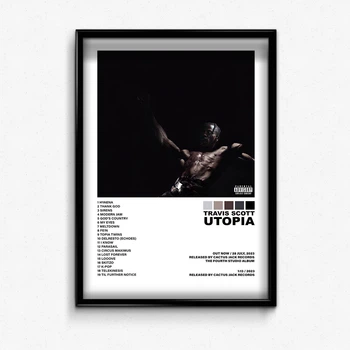 Постер в рамці з альбомом Travis Scott Utopia А4