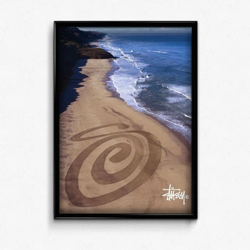 Постер в рамке Stussy beach А4