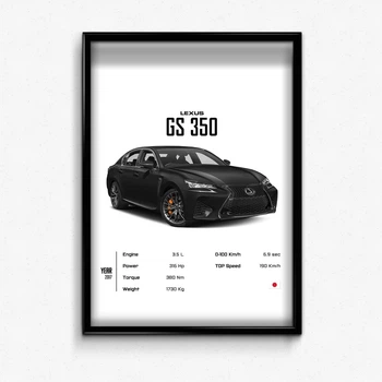 Постер в рамке lexus gs 350 А4
