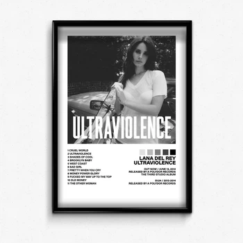 Постер в рамке с альбомом lana del rey ultraviolence А3