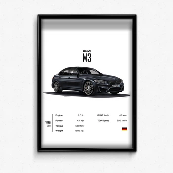 Постер в рамці bmw m3 А4