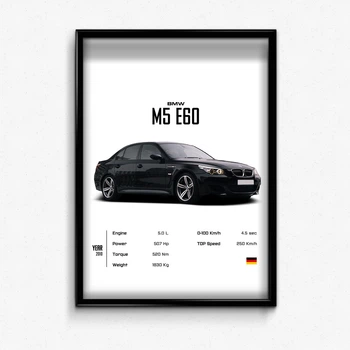 Постер в рамке bmw m5 e60 А4