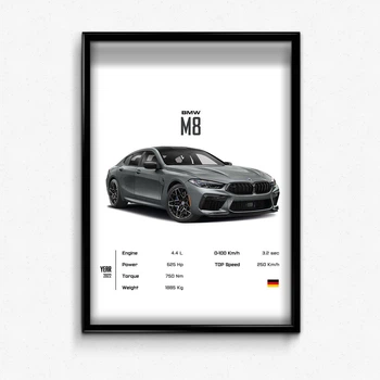 Постер в рамці bmw m8 А4