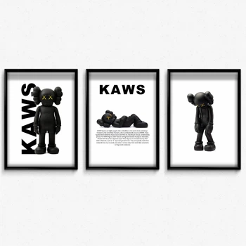 Cерія постерів в рамці KAWS black А4