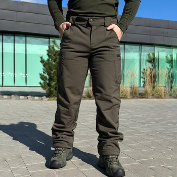 Утеплені Штани Bass SoftShell на флісі олива розмір 2XL