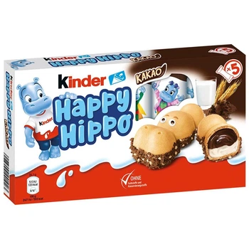 Вафли Kinder Kinder Happy Hippo Cacao с рисом и какао 108 гр