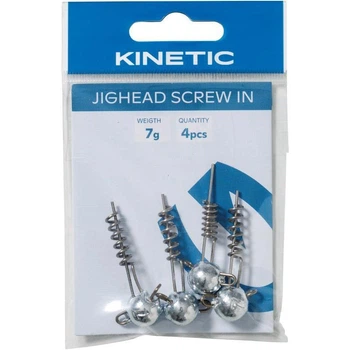 Штопор Kinetic Jighead Screw In 7g Zinc 4шт,F604-259-143