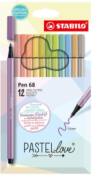 Zestaw flamastrów Stabilo Pen 68 Pastel Love 12 szt (4006381594721)