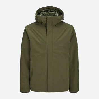 Куртка демисезонная с капюшоном мужская Jack & Jones 12258405-58166 S Хаки (5715603177978)