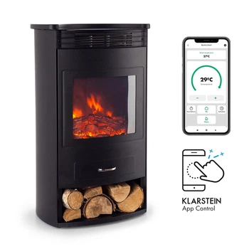 Электрокамин электрический камин обогреватель Klarstein Bormio Smart с wi fi цвет черный (10035086)
