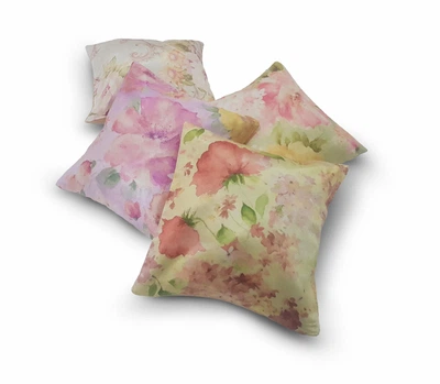 Комплект декоративних подушок Firanka Flowers Aquarelle 30х30см 4шт кольорові (п_0111а)