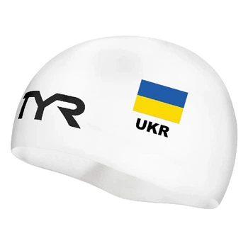 Шапочка для плавания TYR UKR Racing, White (RA122UKR)