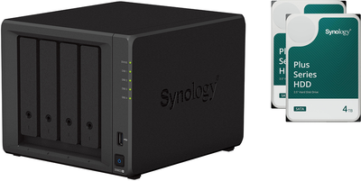 Мережеве сховище Synology 4BAY DS923+ + Жорсткий диск Synology Plus 4TB 5400rpm 256MB HAT3300-4T 3.5 SATA III 2 шт (комплект)