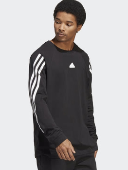 Bluza bez kaptura męska Adidas M Fi 3S Ls IC3755 L Czarna (4066752421438)