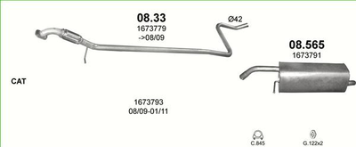 Глушник Ford Fiesta 1.25/1.4 Polmostrow (08.33) (850229)