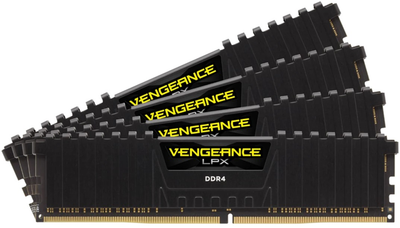 Оперативная память Corsair DDR4-2666 131072MB PC4-21300 (Kit of 4x32768) VENGEANCE LPX Black (CMK128GX4M4A2666C16)