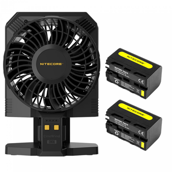 Вентилятор для фотостудії Nitecore CW30 + 2xNP-F750 (5,200mAh), комплект