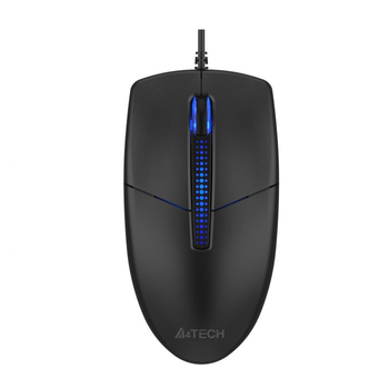 Мышь A4Tech N-530S Black, USB, оптическая, синяя подсветка, 1200 dpi, 3 кнопки, 1.5 м
