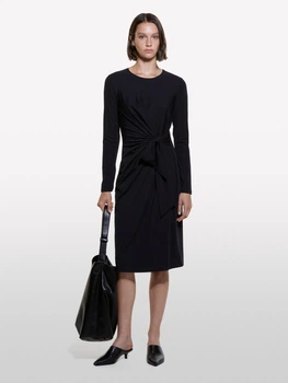 Сукня міді осіння жіноча Sisley 4NQXLV066-100 L Чорна (8056256540243)
