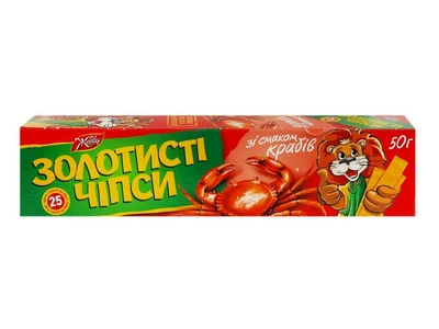 Чіпси ЗОЛОТИСТІ картопляні «Золотисті» ф. Краб 50г