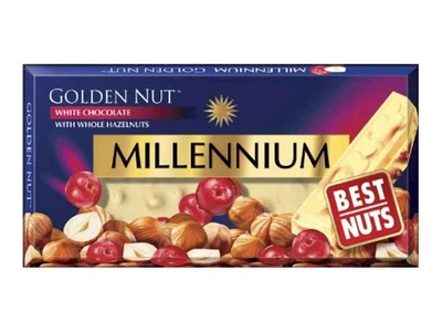 Шоколад MILLENNIUM 100г Gold з цілим горіхом білий NEW шб