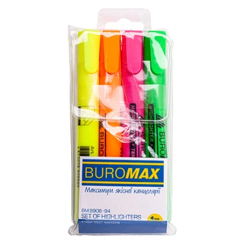 Набор текстовых маркеров BuroMax 1-4,6 мм 4 шт (BM.8906-94)