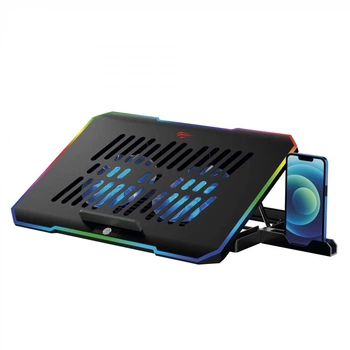 Подставка для ноутбука с охлаждением и местом под телефон RGB HAVIT HV-F2069 |2USB 16"| Черный MX-67021