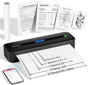 Портативный беспроводной А4 термо принтер Phomemo M832, Bluetooth, 2600mAh батарея