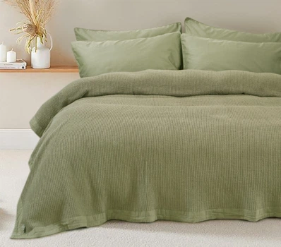 Покривало Lotus Home. Rius Olive оливкового кольору-240х260