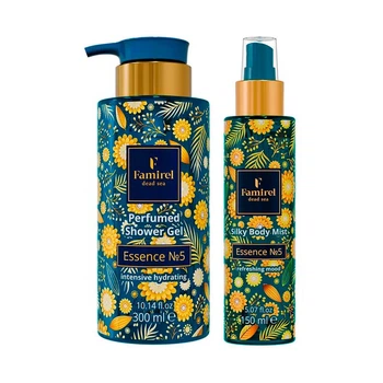 Парфюмированный гель для душа Famirel Intensive Hydrating Essence №5, 300 мл Фамирель & Парфюмированный мист для тела Famirel Silky Essence № 5, 150 мл (085489, 085588)