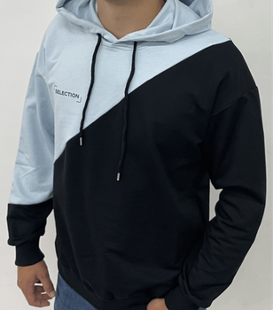 Худи с надписью SELECTION - HECTOR - 17290 - XL - Голубой/Черный