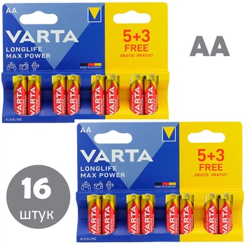 Батарейки LR6 Varta MAX POWER Alkaline 16 штук