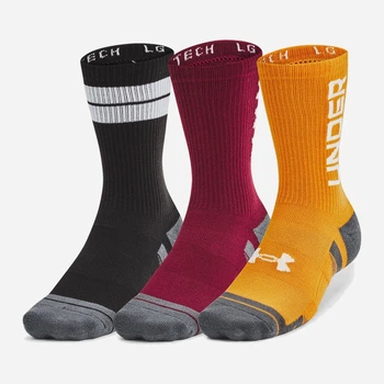 Набор мужских носков высоких Under Armour Perf Tech Nov 3pk Crew 1379515-625 XL (45-46) Черный/Бордовый/Оранжевый (196886397997)