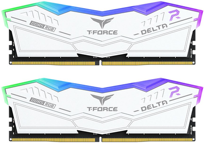 Pamięć RAM Team Group DDR5-6200 32768MB PC5-49600 (Kit of 2x16384) T-FORCE DELTA RGB White (FF4D532G6200HC38ADC01)