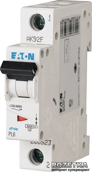 Автоматичний вимикач Eaton PL6-C16/1 1Р 16 А тип С (286533)