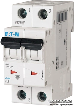 Автоматичний вимикач Eaton PL6-C25/2 2Р 25 А тип С (286569)