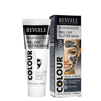 Маска пленка для лица регенерирующая Revuele Color Glow Regenerating Pell-Off Glitter Mask