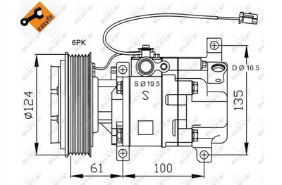 Компресор кондиціонера NRF 32233 Mazda 3 BP4K61450D, BP4K61K00, BP4K61K00A