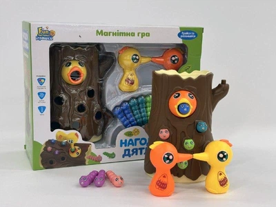 Магнитная игра "Накорми дятла" Limo Toy FT 0030 в комплекте 2 птички и гусеницы