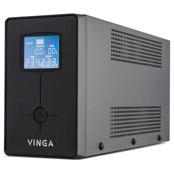Джерело безперебійного живлення Vinga LCD 600VA metal case with USB 600 ВА / 360 Вт / 7 А*ч (VPC-600MU)