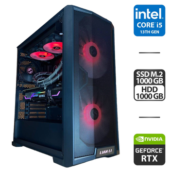 Сборка под заказ: игровой ПК Lian Li LanCool 215 Tempered Glass Tower / Intel Core i5-13400F (10 (16) ядер по 1.8 - 3.6 GHz) / 32 GB DDR4 / 1000 GB SSD M.2 + 1000 GB HDD / nVidia GeForce RTX 3090, 24 GB GDDR5X, 384-bit / 850W